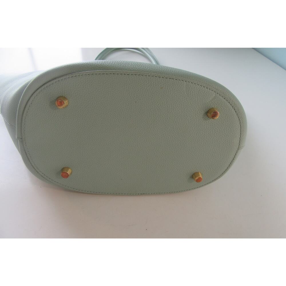 Moncrief London Anabel Frosty Green Italian Leather Tote Bag - Picture 4 of 16